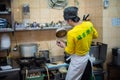 Cooking noodles,Yokohama, Japan