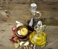 Cooking Oil Vinegar And Spices Royalty Free Stock Photo