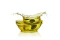 Cooking olive oil. Splash isolated on white background. With clipping path. Royalty Free Stock Photo