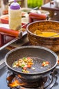 Cooking Omelet in Pan Royalty Free Stock Photo