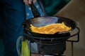 Cooking Omelet in pan Royalty Free Stock Photo