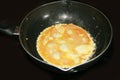 cooking omelette in the pan Royalty Free Stock Photo