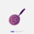 cooking pan doodle icon for cooking concept. Gradient glyph sign symbol vector illustration Royalty Free Stock Photo