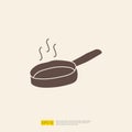 cooking pan doodle icon for cooking concept. Solid glyph sign symbol vector illustration Royalty Free Stock Photo