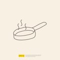 cooking pan doodle icon for cooking concept. stroke line sign symbol vector illustration Royalty Free Stock Photo