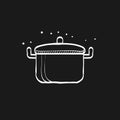 Sketch icon in black - Cooking pan