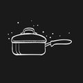 Sketch icon in black - Cooking pan