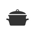 Cooking pan icon in flat style. Kitchen pot illustration on whit Royalty Free Stock Photo