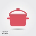 Cooking pan icon vector, filled flat sign, solid pictogram isolated on white. Royalty Free Stock Photo