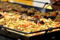 Cooking pasta with mussels Royalty Free Stock Photo