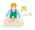 Cooking pastry - colorful flat design style illustration