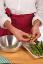 Cooking peas Royalty Free Stock Photo
