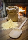 Cooking polenta, typical, traditional, Italian food