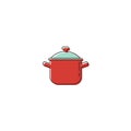 Cooking pot cover vector icon symbol isolated on white background Royalty Free Stock Photo