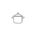 Cooking pot cover vector icon symbol isolated on white background Royalty Free Stock Photo