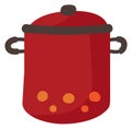 Cooking pot icon. Cartoon crockery. Kitchen tool