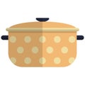 Cooking pot icon, flat vector isolated illustration. Kitchen cooking utensils. Kitchenware. Cookware.