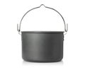 Cooking pot isolated on white background. Outdoor cooking pots for camping. Clipping path