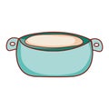 Cooking pot kitchen utensil cartoon isolated icon