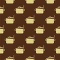 Cooking pot seamless pattern isolated on color background Royalty Free Stock Photo