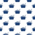Cooking pot seamless pattern isolated on white background Royalty Free Stock Photo