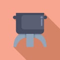 Cooking pot standing on a stove burner icon Royalty Free Stock Photo
