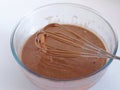 Cooking process, liquid dough for chocolate sponge cake, cupcakes or muffin
