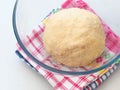 Cooking process. Preparing dough for cakes, pastries, buns or pizza. Leavened dough. Royalty Free Stock Photo