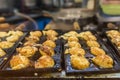 Cooking process of Takoyaki Royalty Free Stock Photo