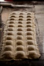 cooking, ravioli, at home from dough, in a low key