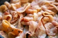 Cooking Raw bacon Royalty Free Stock Photo