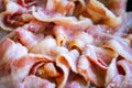 Cooking Raw bacon Royalty Free Stock Photo