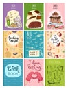 Cooking recipe books cover kitchen design cards template hand drawn culinary cookie notes with doodle kitchen utensils Royalty Free Stock Photo