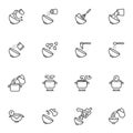 Cooking recipes line icons set,