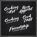 Cooking related typography set. Vintage vector illustration.