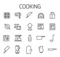 Cooking related vector icon set.