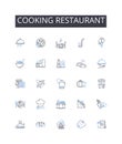 Cooking restaurant line icons collection. Culinary business, Food establishment, Gastronomic enterprise, Dining