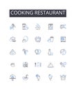 Cooking restaurant line icons collection. Culinary business, Food establishment, Gastronomic enterprise, Dining