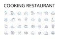 Cooking restaurant line icons collection. Culinary business, Food establishment, Gastronomic enterprise, Dining