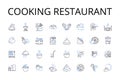 Cooking restaurant line icons collection. Culinary business, Food establishment, Gastronomic enterprise, Dining