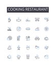 Cooking restaurant line icons collection. Culinary business, Food establishment, Gastronomic enterprise, Dining