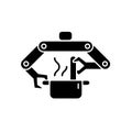 Cooking robots black glyph icon