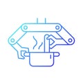 Cooking robots gradient linear vector icon