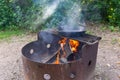 Cooking rustic camping cast iron skillet