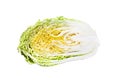 cooking salad chinese cabbage. Isolated on white background. Top view. Royalty Free Stock Photo