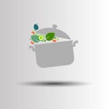 Cooking saucepan kitchen food illustration object vector Royalty Free Stock Photo