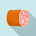 Cooking sausage icon, flat style