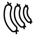 Cooking sausage icon, outline style