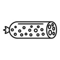 Cooking sausage icon, outline style