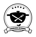 Cooking School Emblem Pretty Vector Illustration